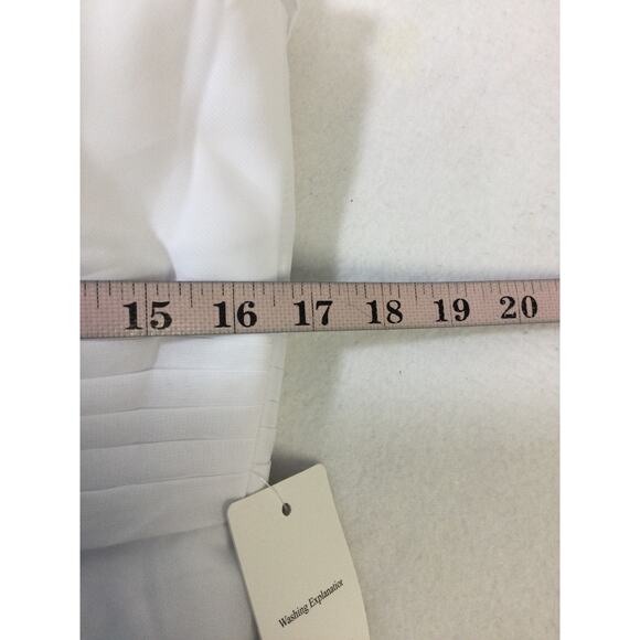 PARTY DRESS 10 L white lace up corset handkerchief knee length dress NEW B142 - Picture 6 of 7